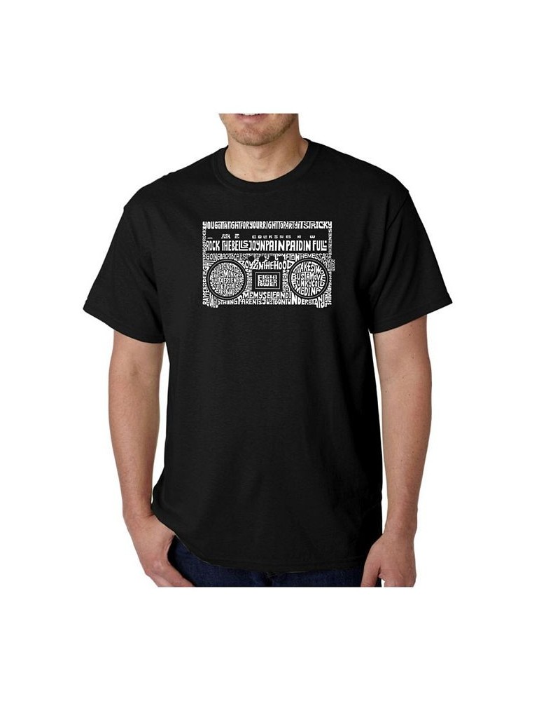 Men's Word Art T-Shirt - Greatest Rap Hits of The 1980's Black $11.75 T-Shirts