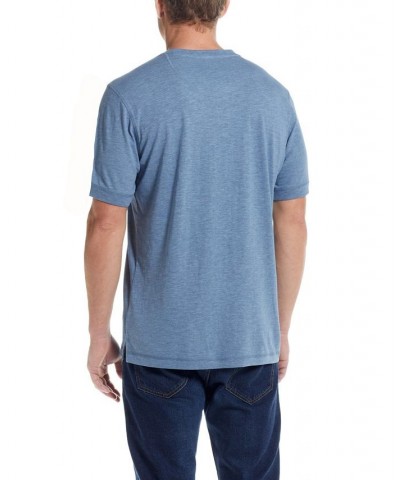 Men's Short Sleeve Melange Henley T-shirt PD04 $16.96 T-Shirts