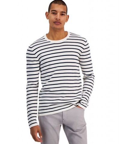 Men's Malennon X Classic-Fit Stripe Long-Sleeve T-Shirt Blue $60.04 T-Shirts