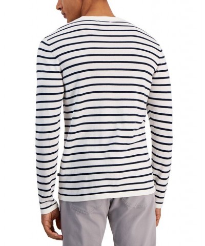 Men's Malennon X Classic-Fit Stripe Long-Sleeve T-Shirt Blue $60.04 T-Shirts