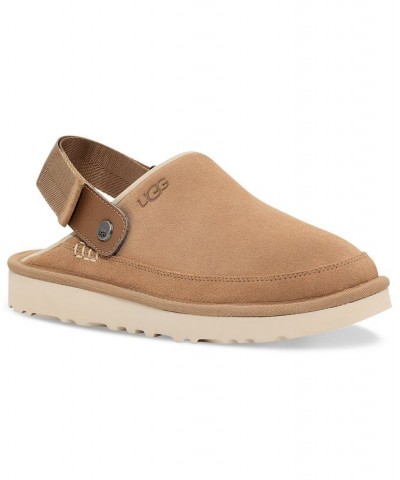 Men's Goldencoast Suede Heel Strap Clog Tan/Beige $67.20 Shoes