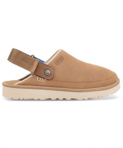 Men's Goldencoast Suede Heel Strap Clog Tan/Beige $67.20 Shoes