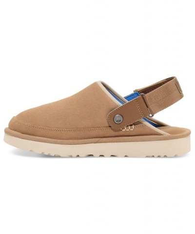 Men's Goldencoast Suede Heel Strap Clog Tan/Beige $67.20 Shoes