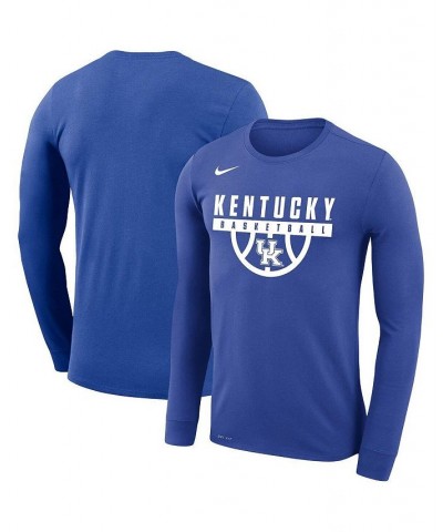 Men's Royal Kentucky Wildcats Basketball Drop Legend Long Sleeve Performance T-shirt $25.30 T-Shirts