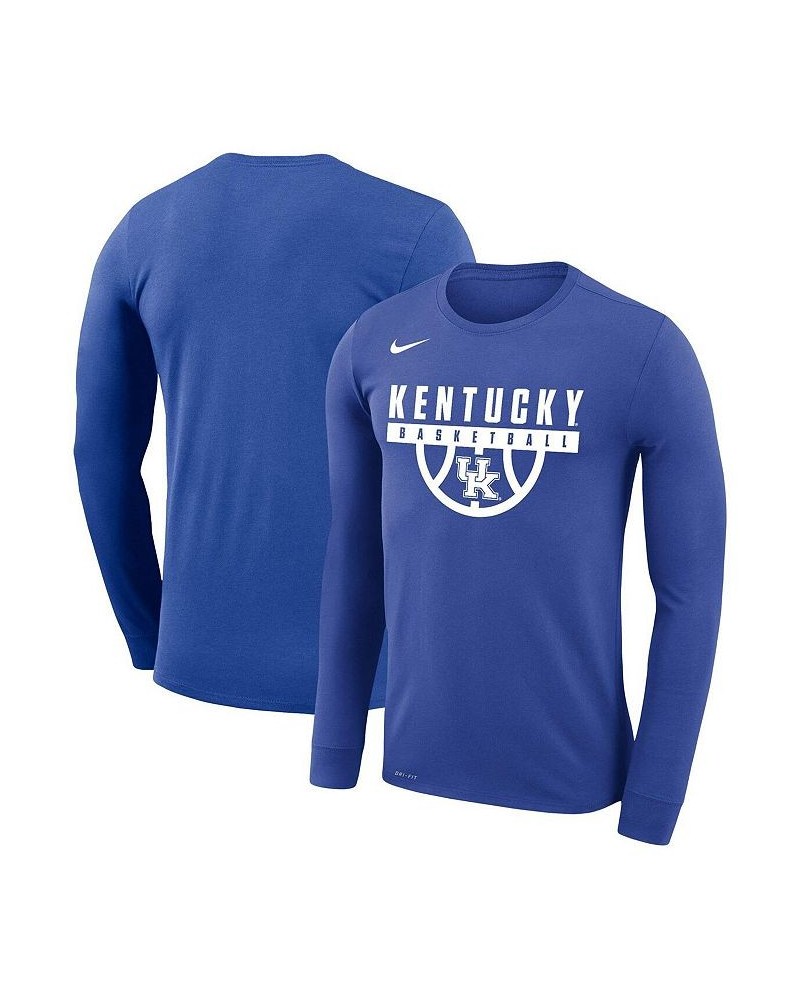 Men's Royal Kentucky Wildcats Basketball Drop Legend Long Sleeve Performance T-shirt $25.30 T-Shirts