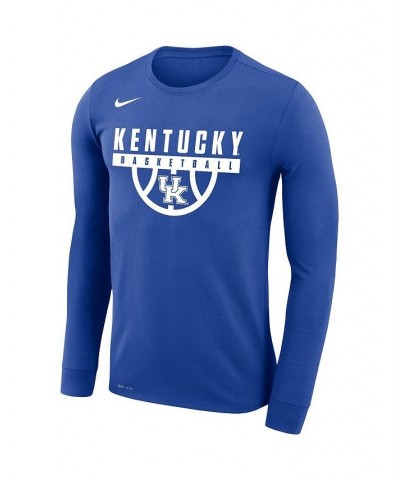 Men's Royal Kentucky Wildcats Basketball Drop Legend Long Sleeve Performance T-shirt $25.30 T-Shirts