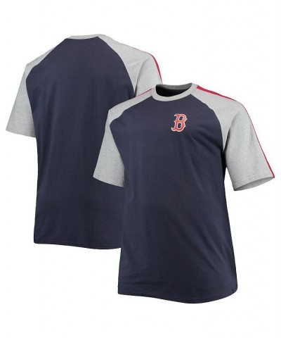 Men's Big and Tall Navy and Heathered Gray Boston Red Sox B&T Curcular Raglan T-shirt $21.50 T-Shirts