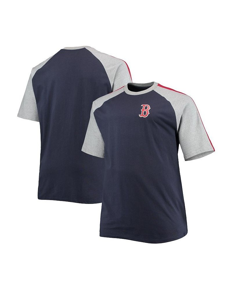 Men's Big and Tall Navy and Heathered Gray Boston Red Sox B&T Curcular Raglan T-shirt $21.50 T-Shirts