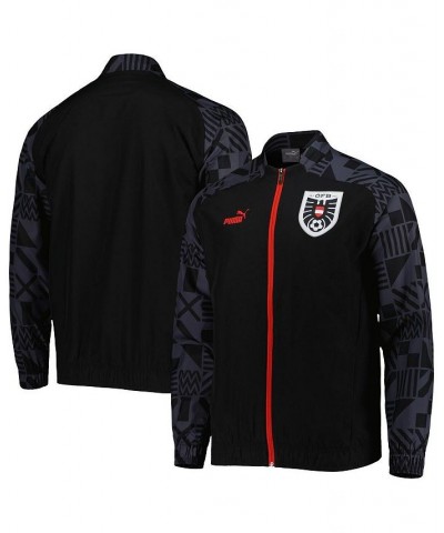 Men's Black Austria National Team Pre-Match Raglan Full-Zip Training Jacket $52.99 Jackets