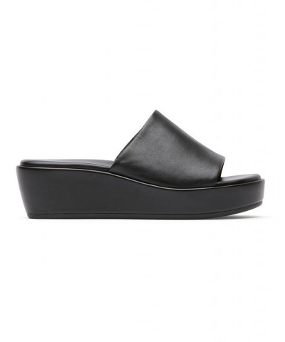 Women's Aubriella Slide Platform Sandal Black $41.60 Shoes