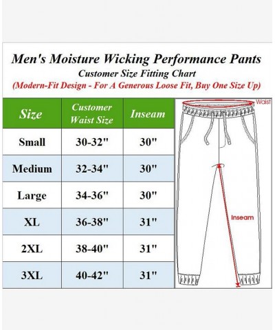 Men's Dry Fit Moisture Wicking Performance Active Pants Light Blue $18.36 Pants