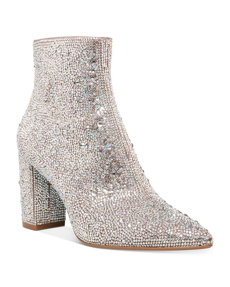 Betsey Johnson Women's Cady Evening Booties Silver $56.76 Shoes