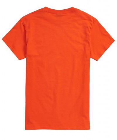 Men's Skull Face Classic Fit T-shirt Orange $15.40 T-Shirts