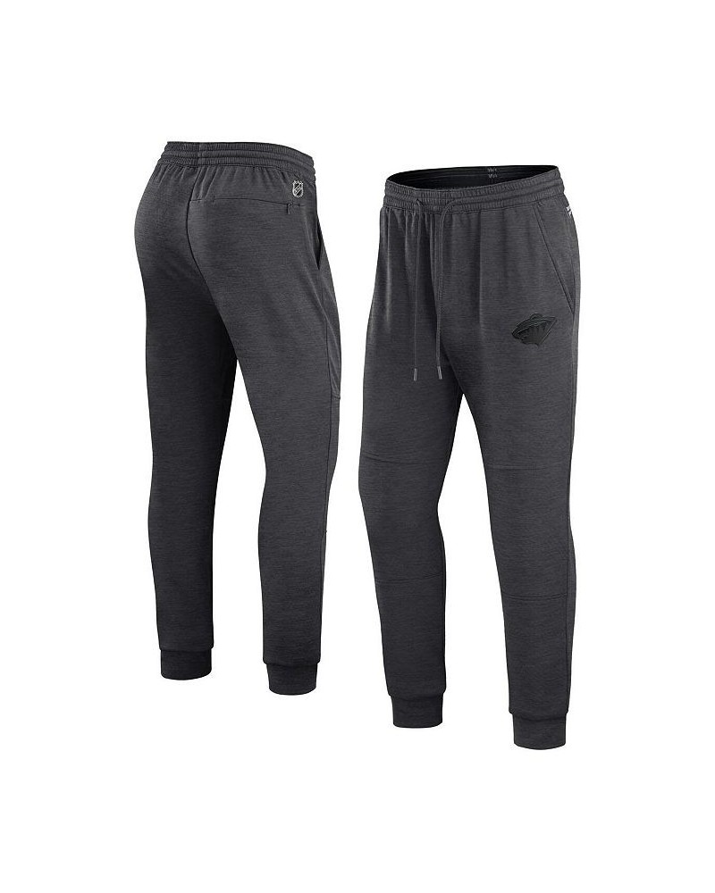 Men's Branded Heather Charcoal Minnesota Wild Authentic Pro Road Jogger Sweatpants $29.93 Pants