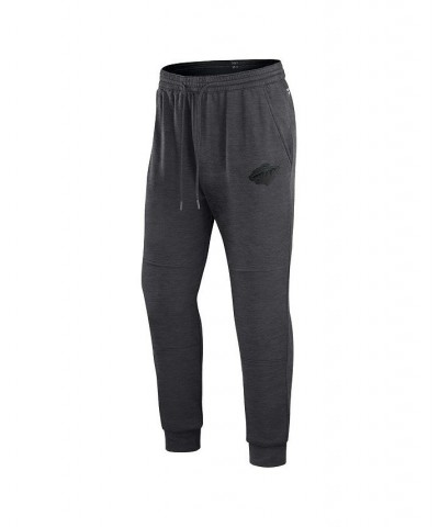 Men's Branded Heather Charcoal Minnesota Wild Authentic Pro Road Jogger Sweatpants $29.93 Pants