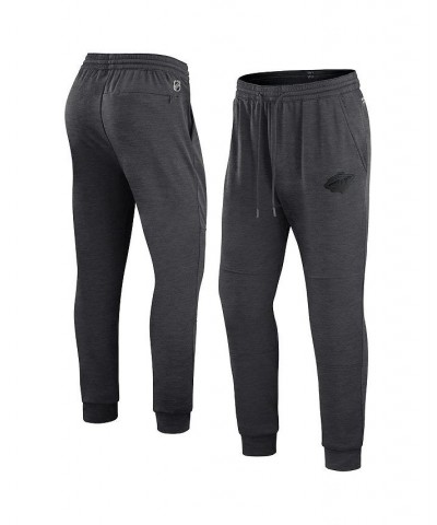 Men's Branded Heather Charcoal Minnesota Wild Authentic Pro Road Jogger Sweatpants $29.93 Pants