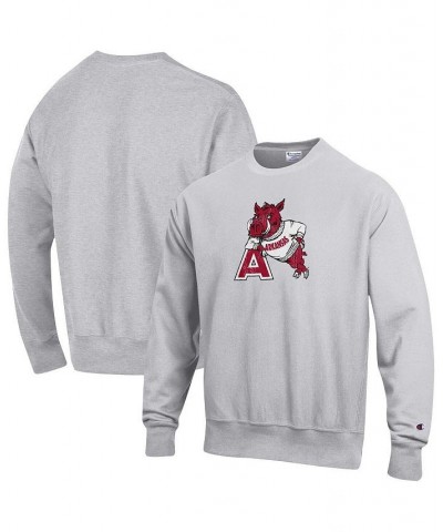 Men's Heathered Gray Arkansas Razorbacks Vault Logo Reverse Weave Pullover Sweatshirt $39.10 Sweatshirt