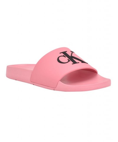 Women's Arin Beach Slide Slip-On Sandals Pink $24.75 Shoes