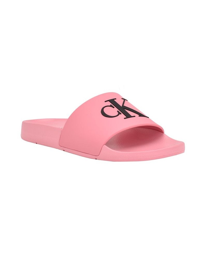 Women's Arin Beach Slide Slip-On Sandals Pink $24.75 Shoes