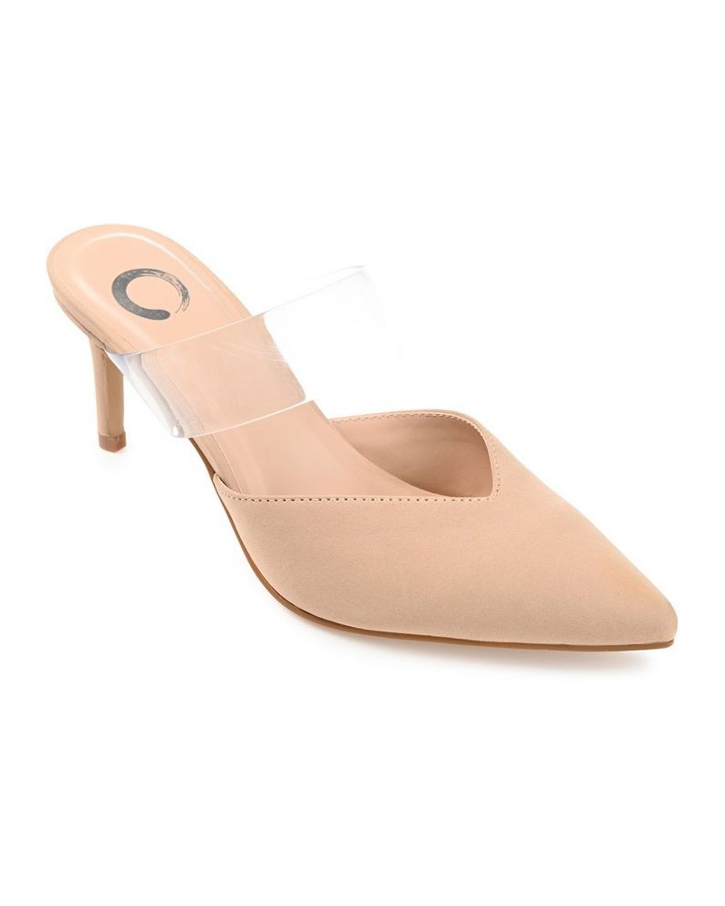 Women's Ollie Lucite Strap Heels Tan $39.90 Shoes