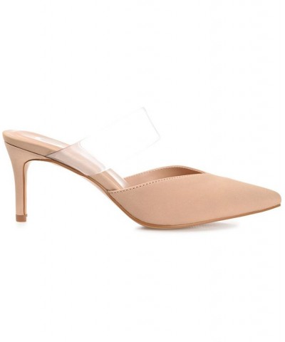 Women's Ollie Lucite Strap Heels Tan $39.90 Shoes