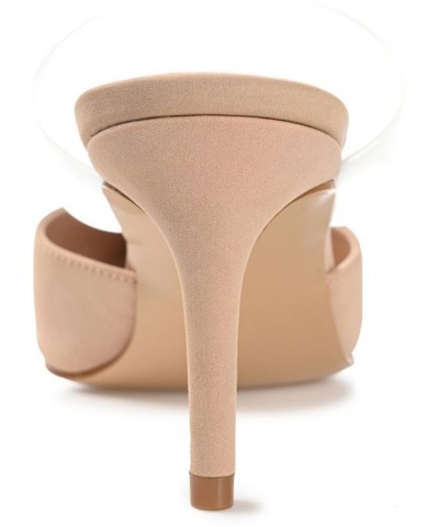 Women's Ollie Lucite Strap Heels Tan $39.90 Shoes