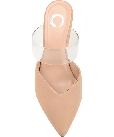 Women's Ollie Lucite Strap Heels Tan $39.90 Shoes