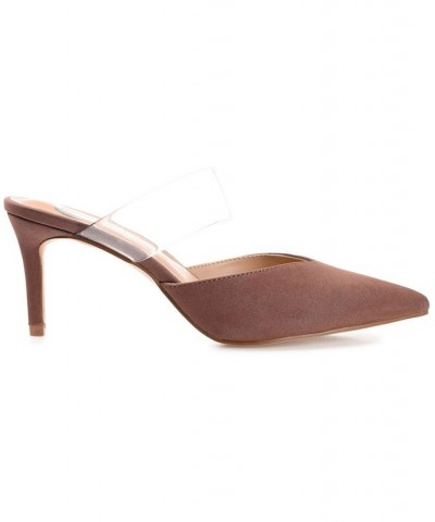 Women's Ollie Lucite Strap Heels Tan $39.90 Shoes