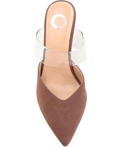 Women's Ollie Lucite Strap Heels Tan $39.90 Shoes