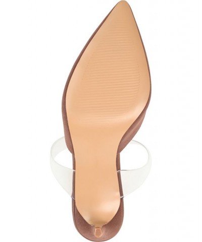 Women's Ollie Lucite Strap Heels Tan $39.90 Shoes