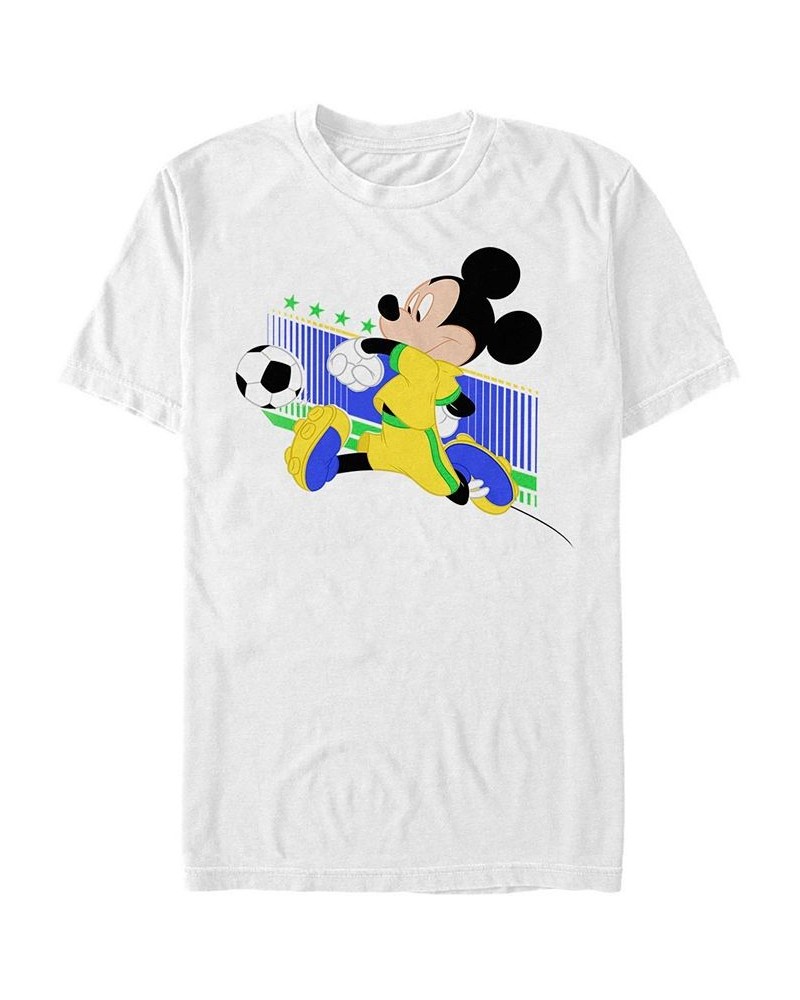 Men's Brazil Kick Short Sleeve Crew T-shirt White $17.15 T-Shirts