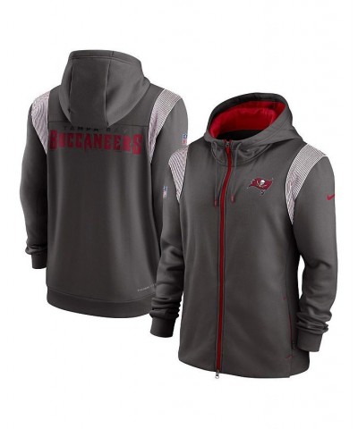 Men's Pewter Tampa Bay Buccaneers Performance Sideline Lockup Full-Zip Hoodie $39.69 Sweatshirt