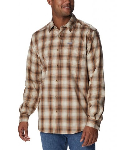 Men's Big & Tall Vapor Ridge™ III Modern Classic-Fit Plaid Shirt Ancient Fossil Small Ombre $20.83 Shirts