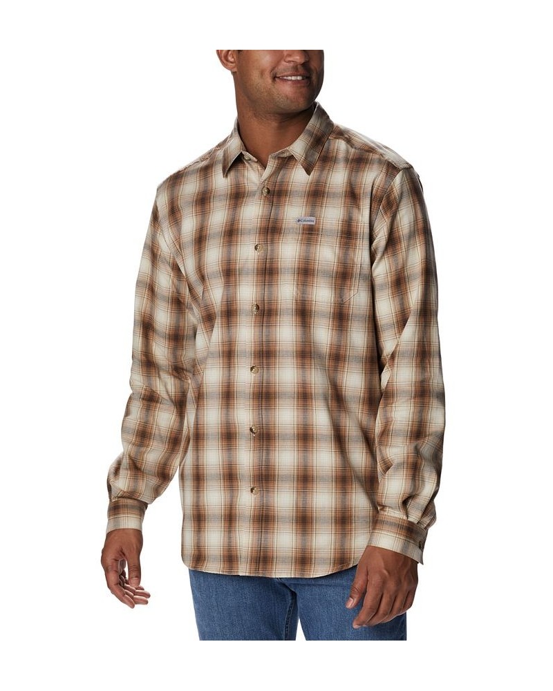 Men's Big & Tall Vapor Ridge™ III Modern Classic-Fit Plaid Shirt Ancient Fossil Small Ombre $20.83 Shirts