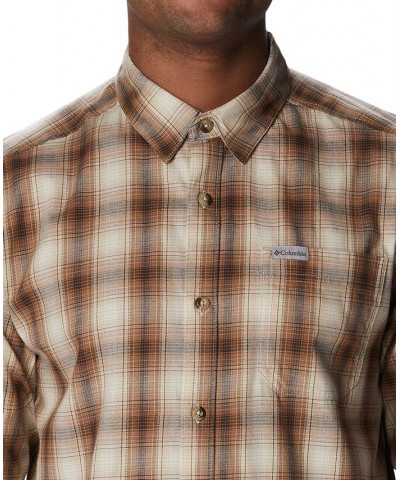 Men's Big & Tall Vapor Ridge™ III Modern Classic-Fit Plaid Shirt Ancient Fossil Small Ombre $20.83 Shirts