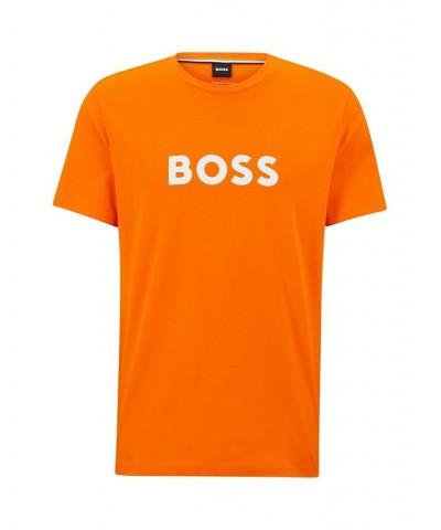 BOSS Men's Contrast Logo Cotton Relaxed-Fit T-shirt Orange $37.40 T-Shirts