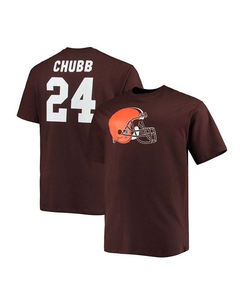 Men's Big and Tall Nick Chubb Brown Cleveland Browns Player Name Number T-shirt $20.09 T-Shirts