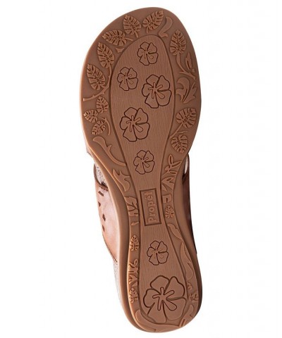 Women's Fionna Slide Sandals Brown $40.78 Shoes