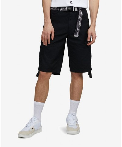 Men's Big and Tall Recon-Go Belted Cargo Shorts Black $29.00 Shorts