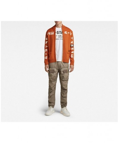 Men's Graphic Zip Loose Knit Sweater Orange $67.20 Sweaters