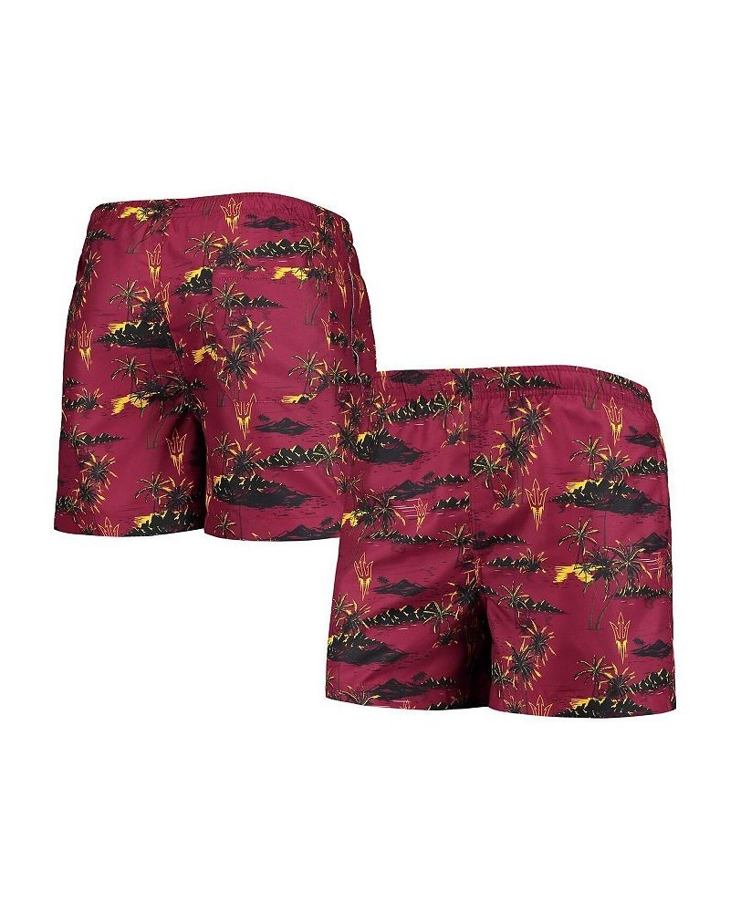 Men's Maroon Arizona State Sun Devils Island Palm Swim Trunks $20.21 Swimsuits