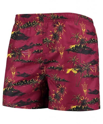 Men's Maroon Arizona State Sun Devils Island Palm Swim Trunks $20.21 Swimsuits