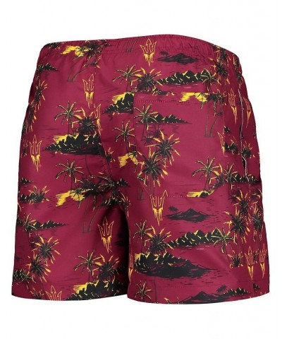 Men's Maroon Arizona State Sun Devils Island Palm Swim Trunks $20.21 Swimsuits