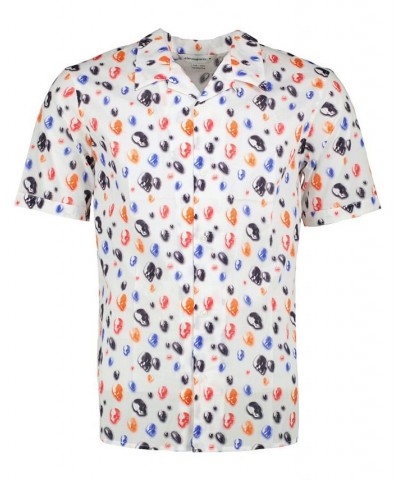 Men's Classic-Fit Skull-Print Button-Down Camp Shirt White $42.75 Shirts