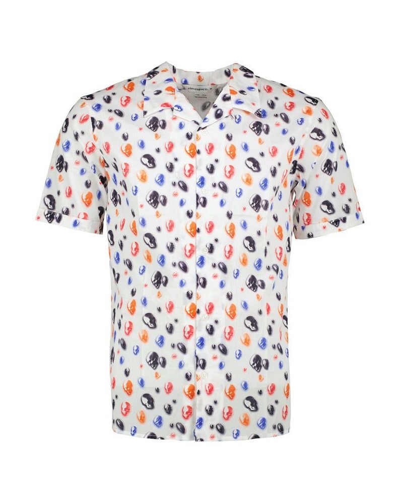 Men's Classic-Fit Skull-Print Button-Down Camp Shirt White $42.75 Shirts