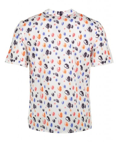 Men's Classic-Fit Skull-Print Button-Down Camp Shirt White $42.75 Shirts