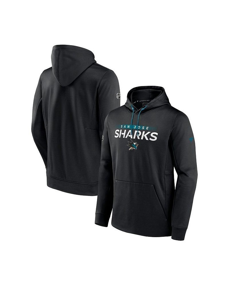 Men's Branded Black San Jose Sharks Authentic Pro Rink Pullover Hoodie $32.80 Sweatshirt