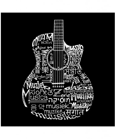 Languages Guitar Men's Raglan Word Art T-shirt Gray $20.25 T-Shirts