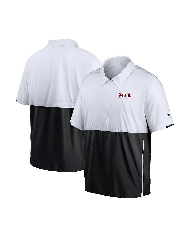 Men's White, Black Atlanta Falcons Sideline Coaches Performance Half-Zip Pullover Short Sleeve Jacket $39.20 Jackets