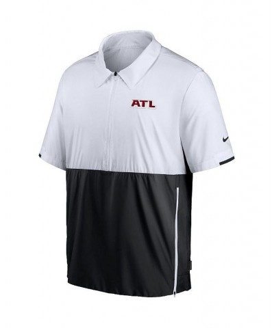 Men's White, Black Atlanta Falcons Sideline Coaches Performance Half-Zip Pullover Short Sleeve Jacket $39.20 Jackets